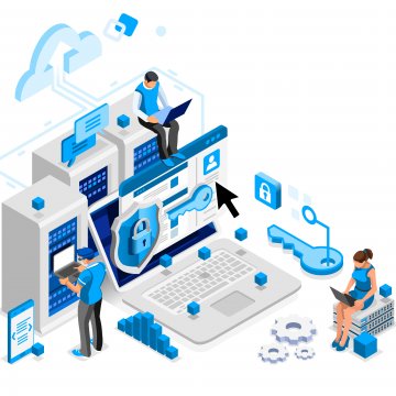 Digital image of people using secure connection